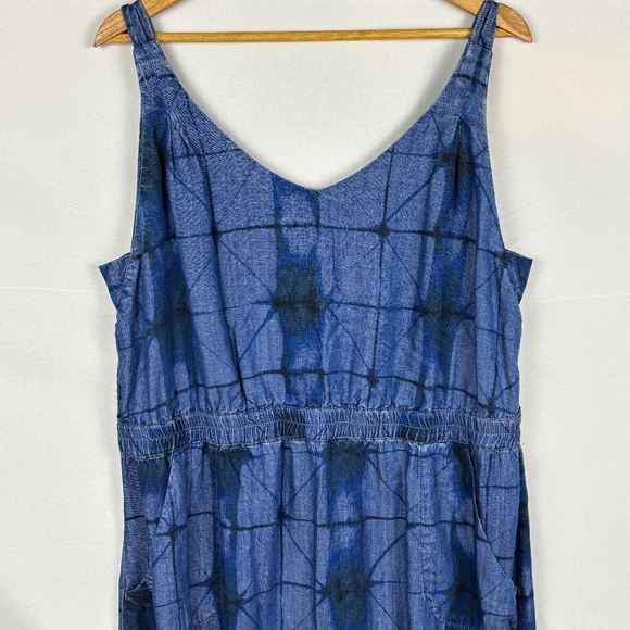 SOFT SURROUNDINGS Women Sleeveless Maxi Sundress Sz XL Beach Coastal 100% Tencel - Picture 5 of 12